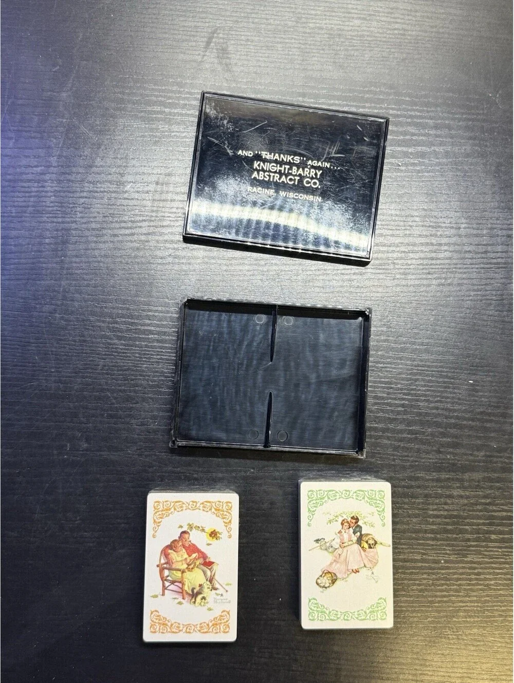 Vintage Hoyle Norman Rockwell Bridge Cards 2 Decks Knight-Barry Promo Case